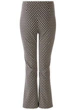 Black Chevron Kick Flare Cropped Trousers