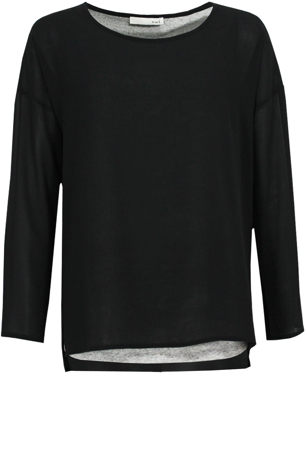 Black Chiffon Layered Top