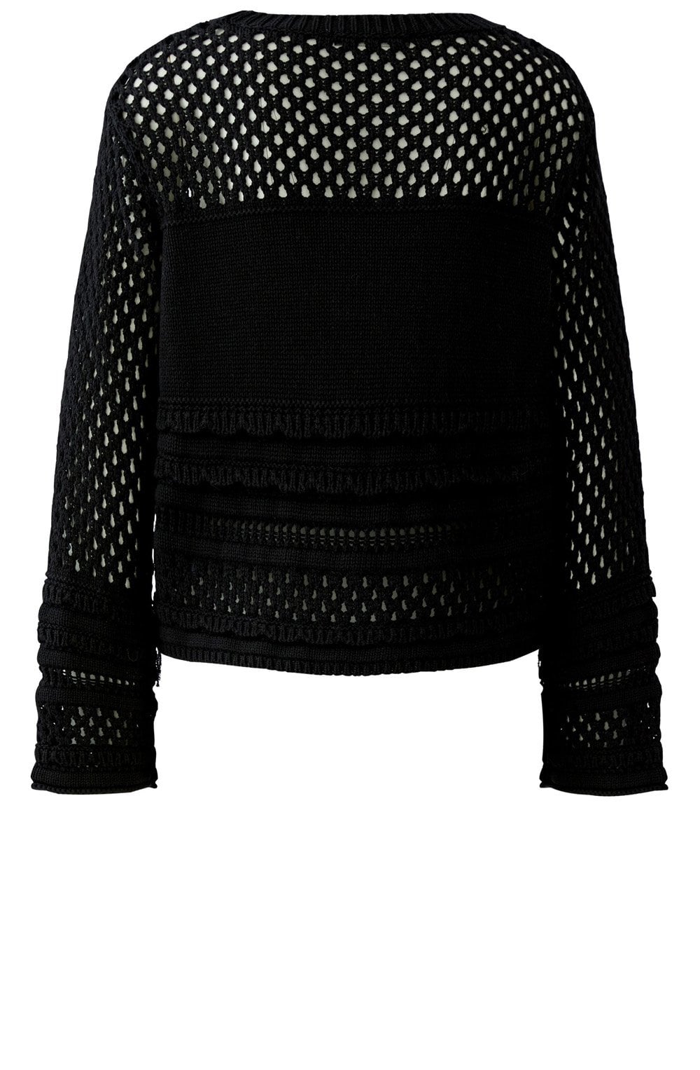 Black Contrast Knit and Sequin Fringe Jumper