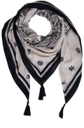Black & Cream Paisley Scarf