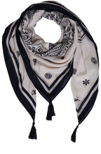 Black & Cream Paisley Scarf
