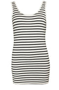 Black & Cream Striped Vest Top