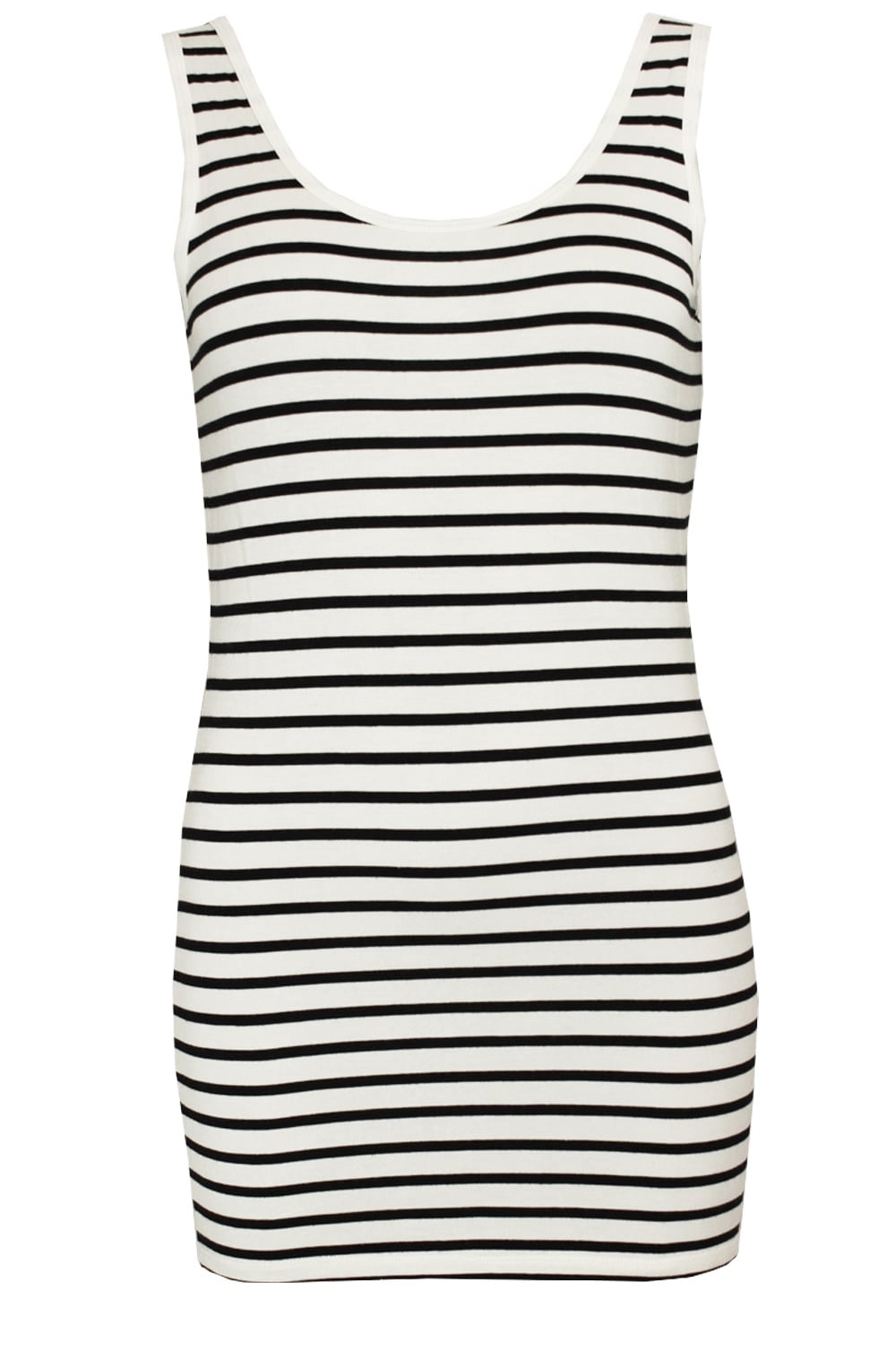 Black & Cream Striped Vest Top