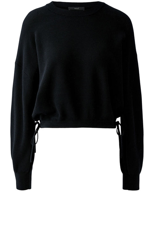 Black Drawstring Hem Jumper