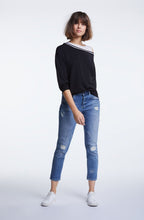 Black Dropped Shoulder Top