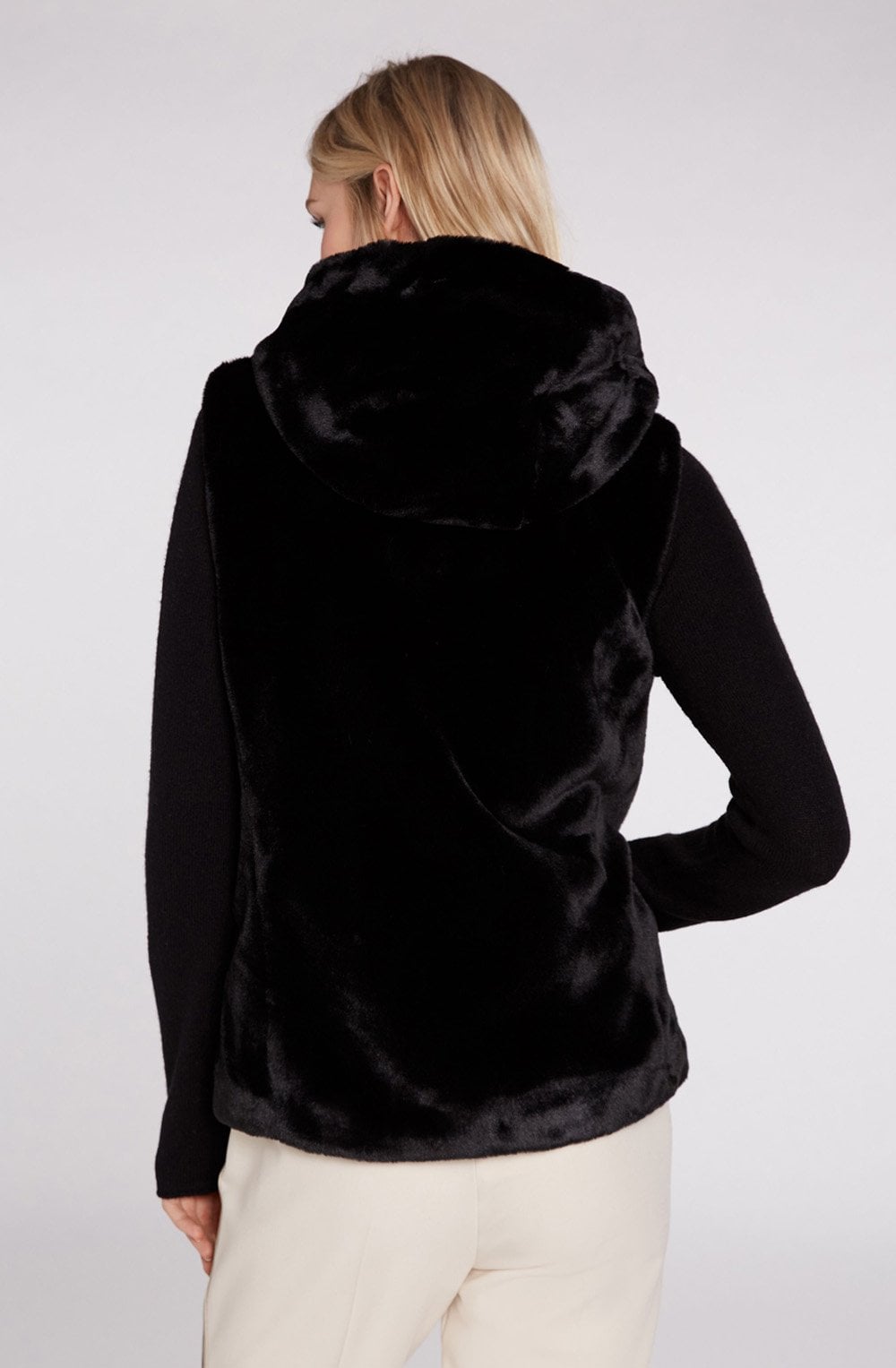 Black Faux Fur Waistcoat