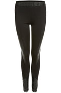 Black Faux Leather Detailed Leggings