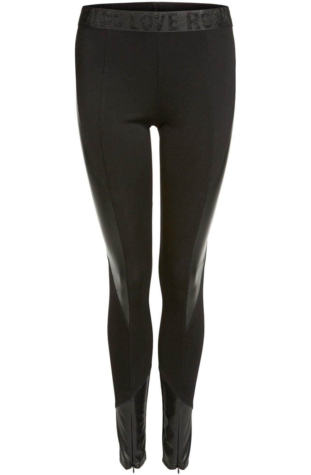 Black Faux Leather Detailed Leggings