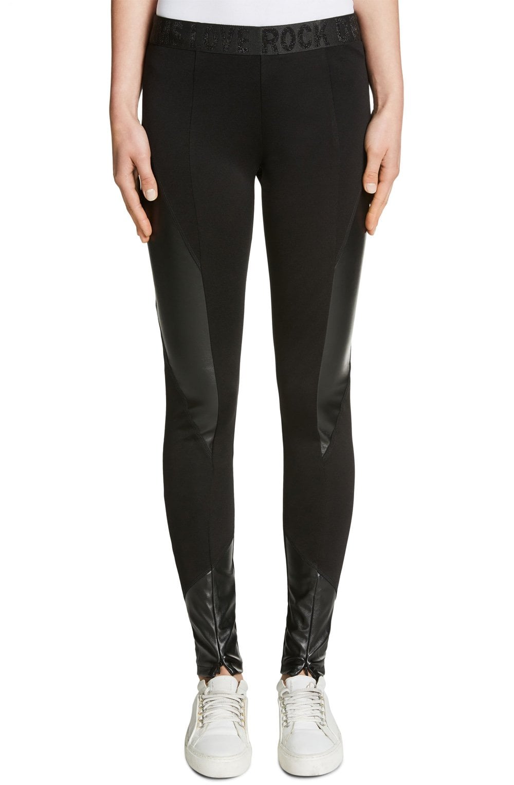 Black Faux Leather Detailed Leggings