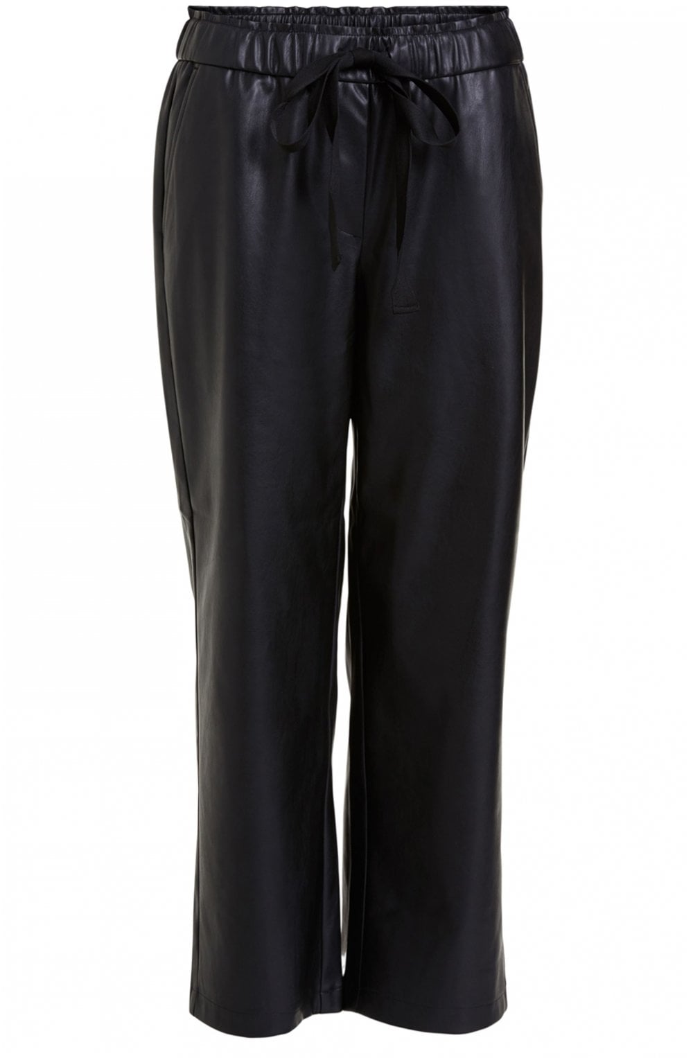 Black Faux Leather Trousers