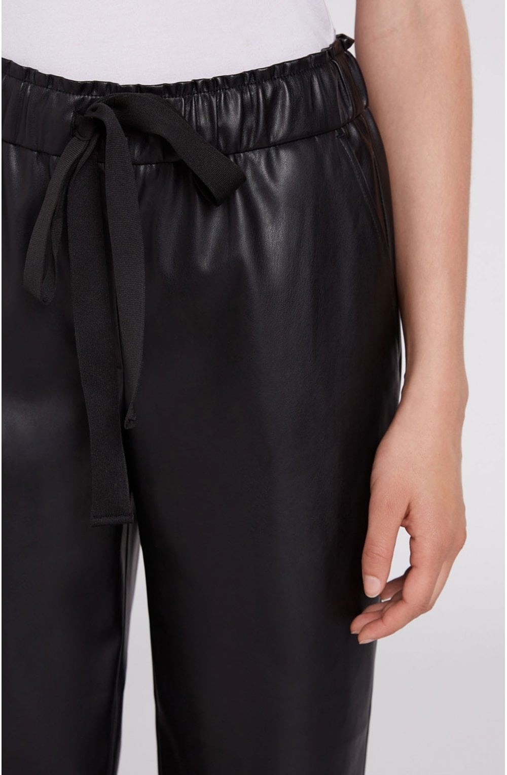 Black Faux Leather Trousers