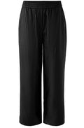 Black Faux Leather Wide Leg Trousers
