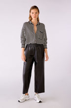 Black Faux Leather Wide Leg Trousers