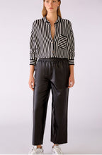 Black Faux Leather Wide Leg Trousers