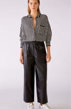 Black Faux Leather Wide Leg Trousers