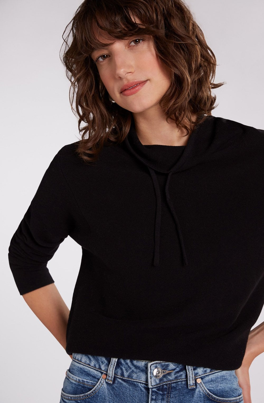 Black Fine Rib Jumper