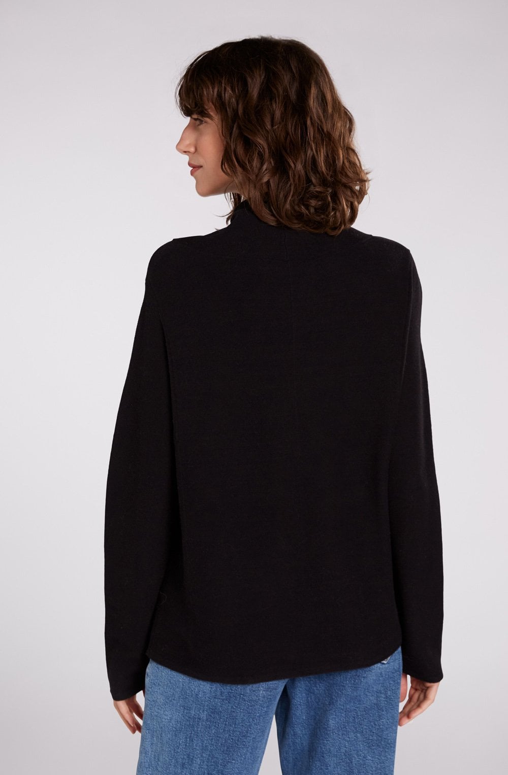 Black Fine Rib Jumper