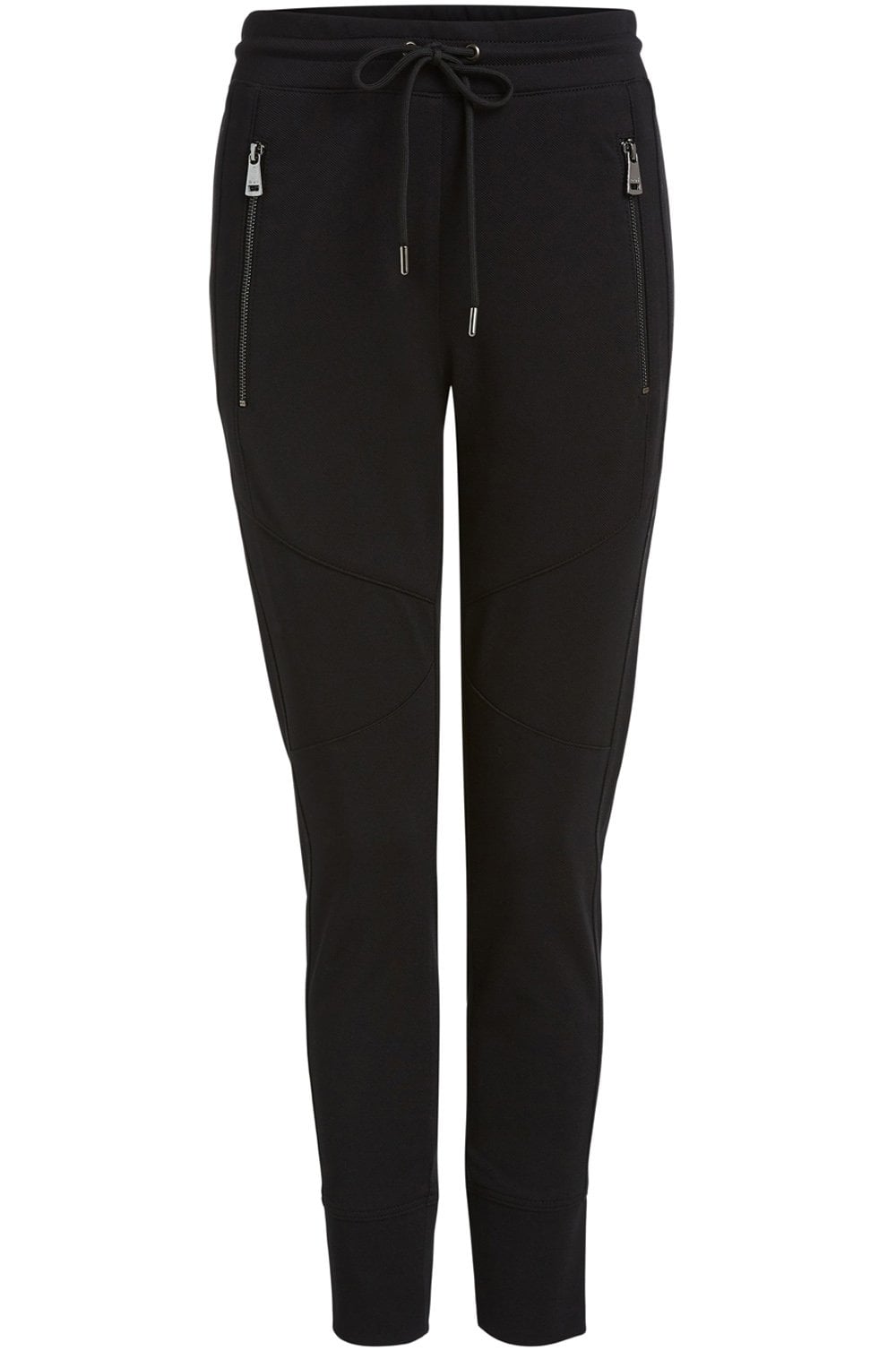 Black Fine Ribbed Trousers