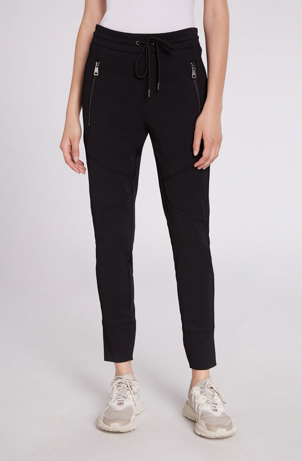 Black Fine Ribbed Trousers