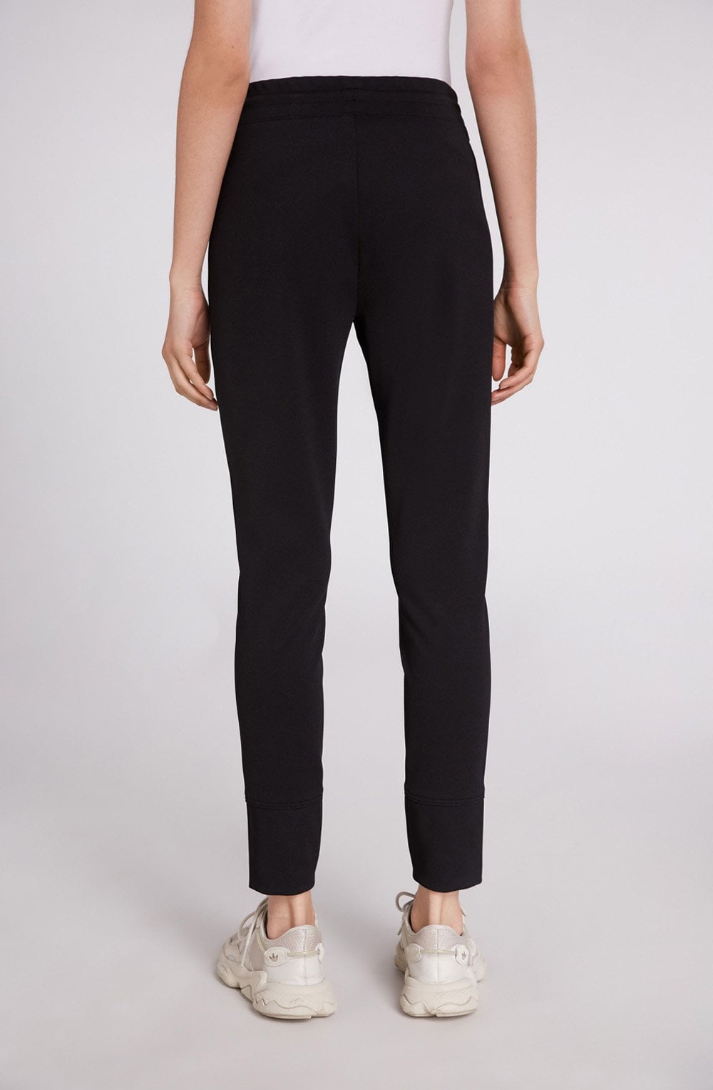 Black Fine Ribbed Trousers