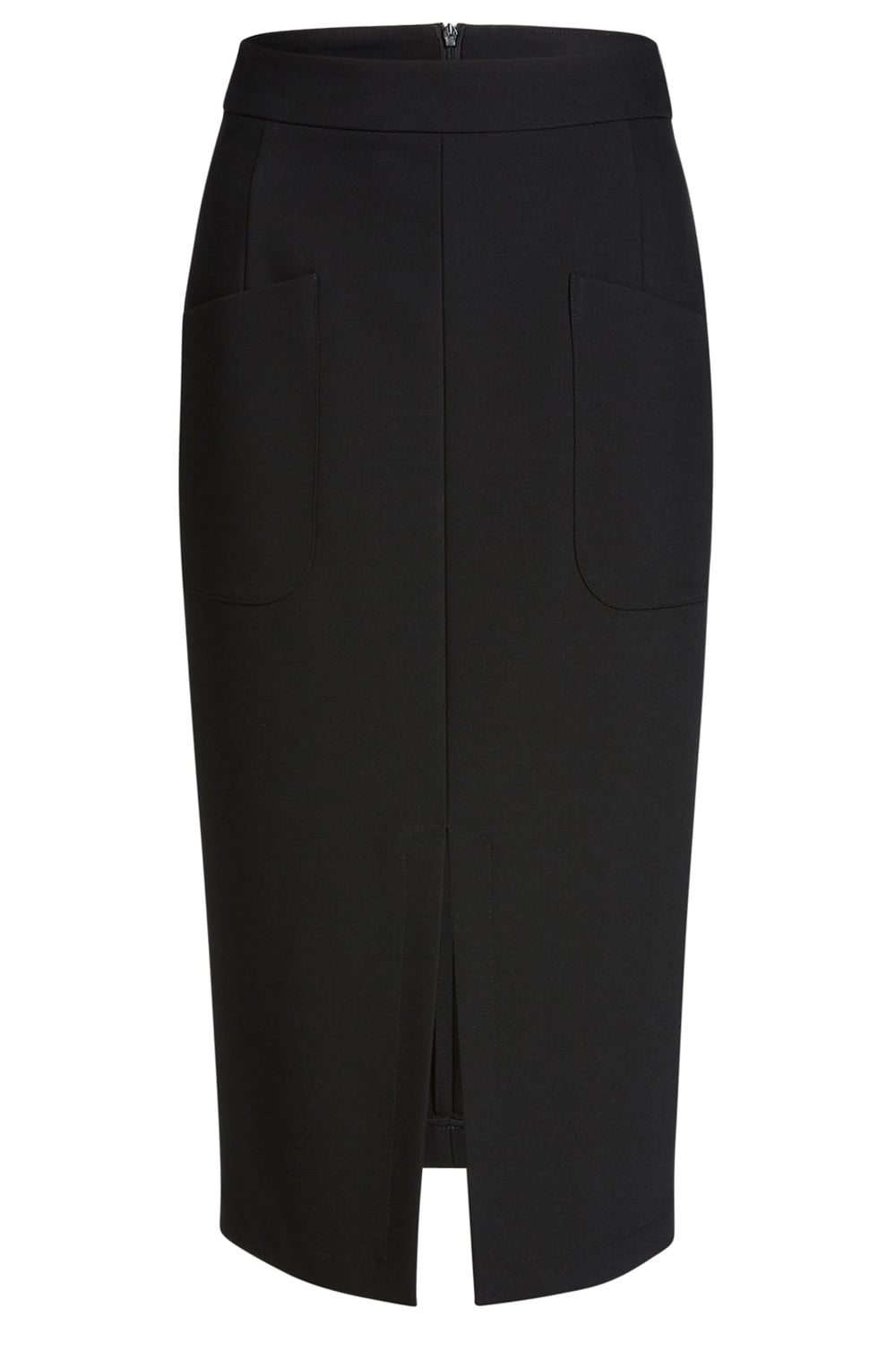 Black Fitted Midi Skirt