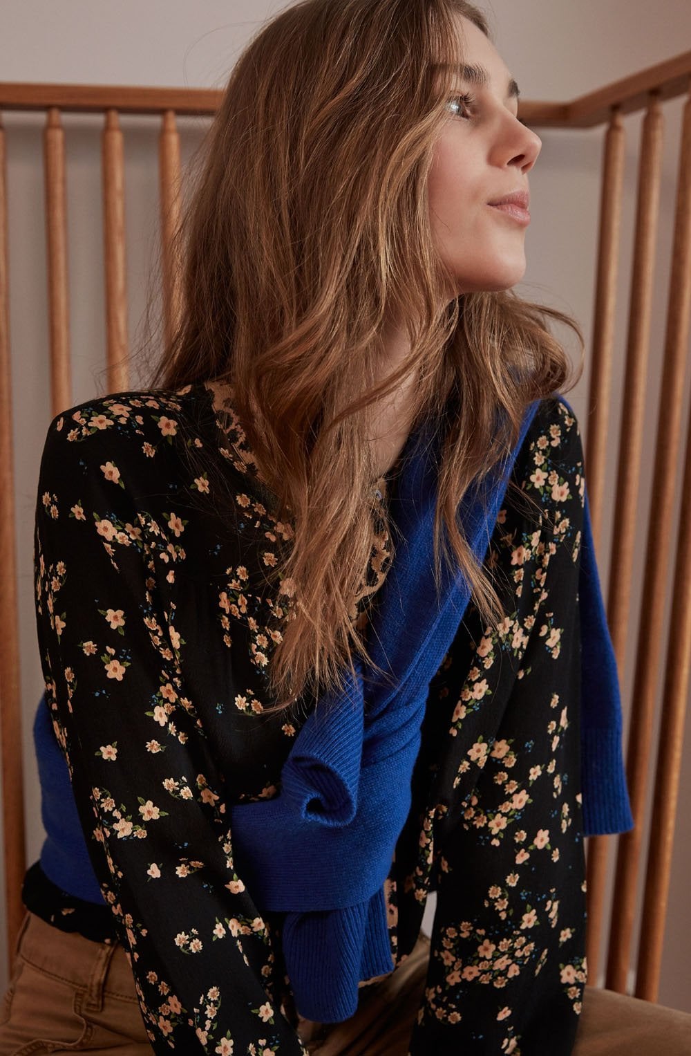 Black Floral Blouse