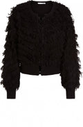 Black Frayed Effect Cardigan