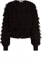 Black Frayed Effect Cardigan