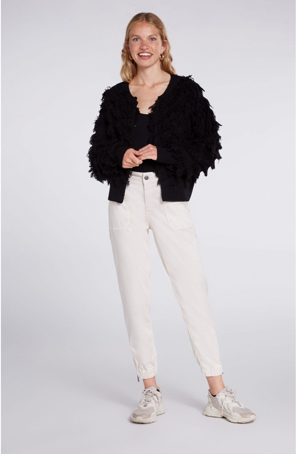 Black Frayed Effect Cardigan