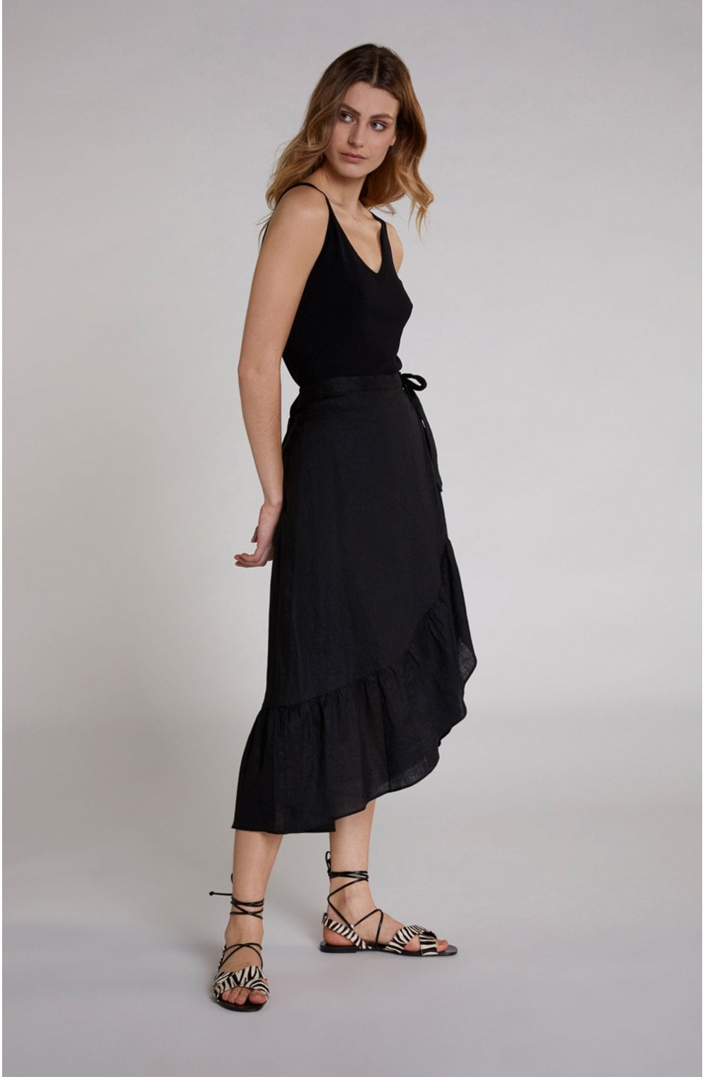 Black Frilled Edged Skirt