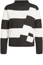 Black Grey Bold Stripe Jumper