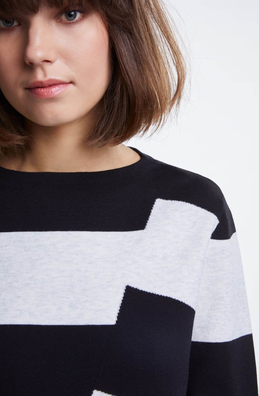 Black Grey Bold Stripe Jumper