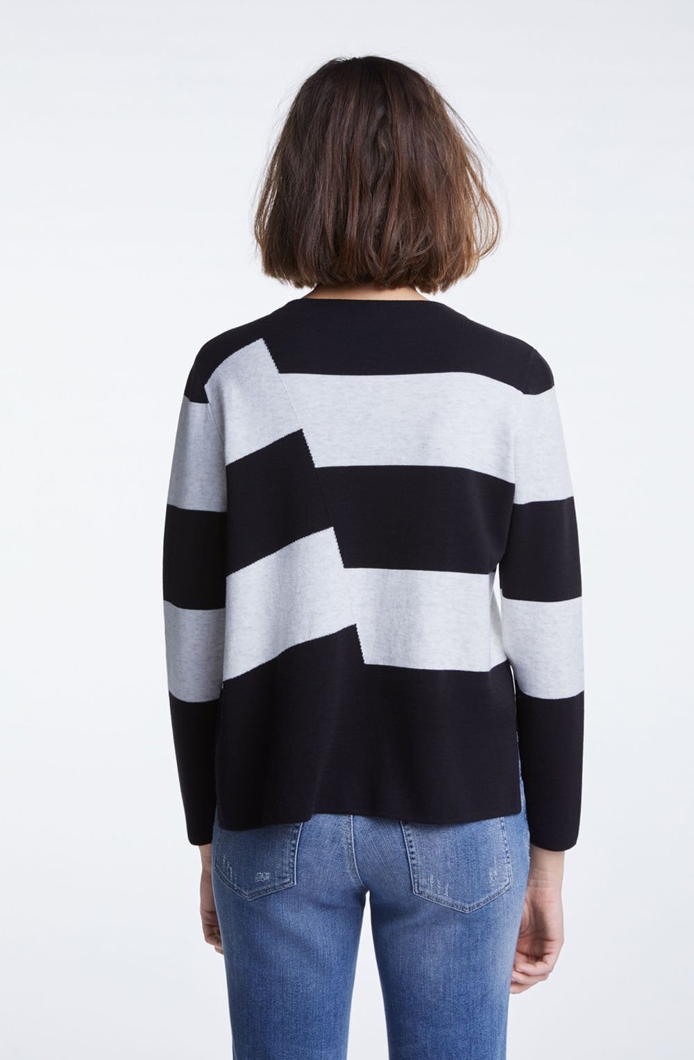 Black Grey Bold Stripe Jumper
