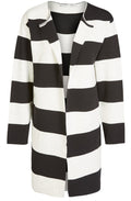 Black Grey Bold Striped Cardigan
