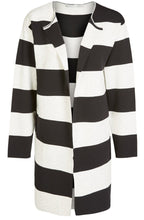 Black Grey Bold Striped Cardigan