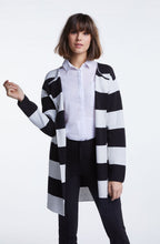 Black Grey Bold Striped Cardigan