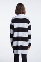 Black Grey Bold Striped Cardigan