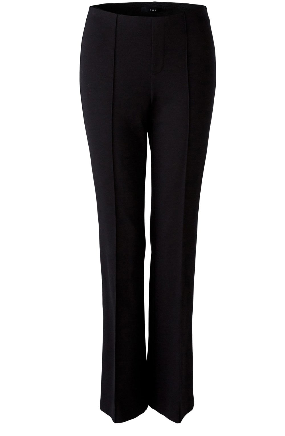 Black Jersey Bootcut Slip On Trousers