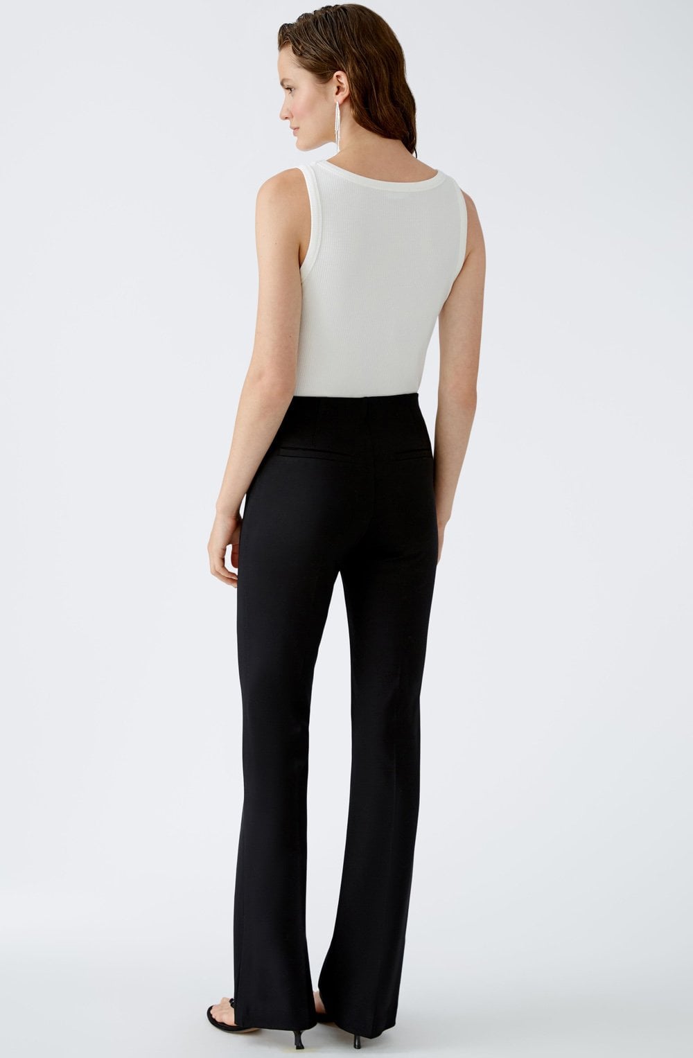 Black Jersey Bootcut Slip On Trousers