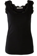 Black Lace Detailed Vest Top