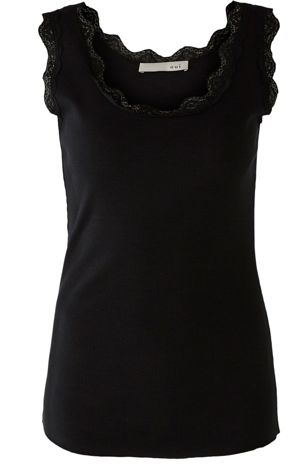 Black Lace Detailed Vest Top