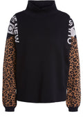 Black & Leopard Print Jumper