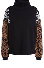 Black & Leopard Print Jumper