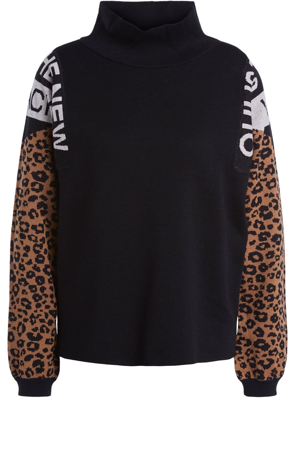 Black & Leopard Print Jumper
