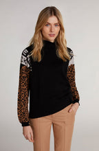 Black & Leopard Print Jumper