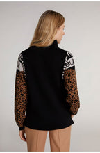 Black & Leopard Print Jumper