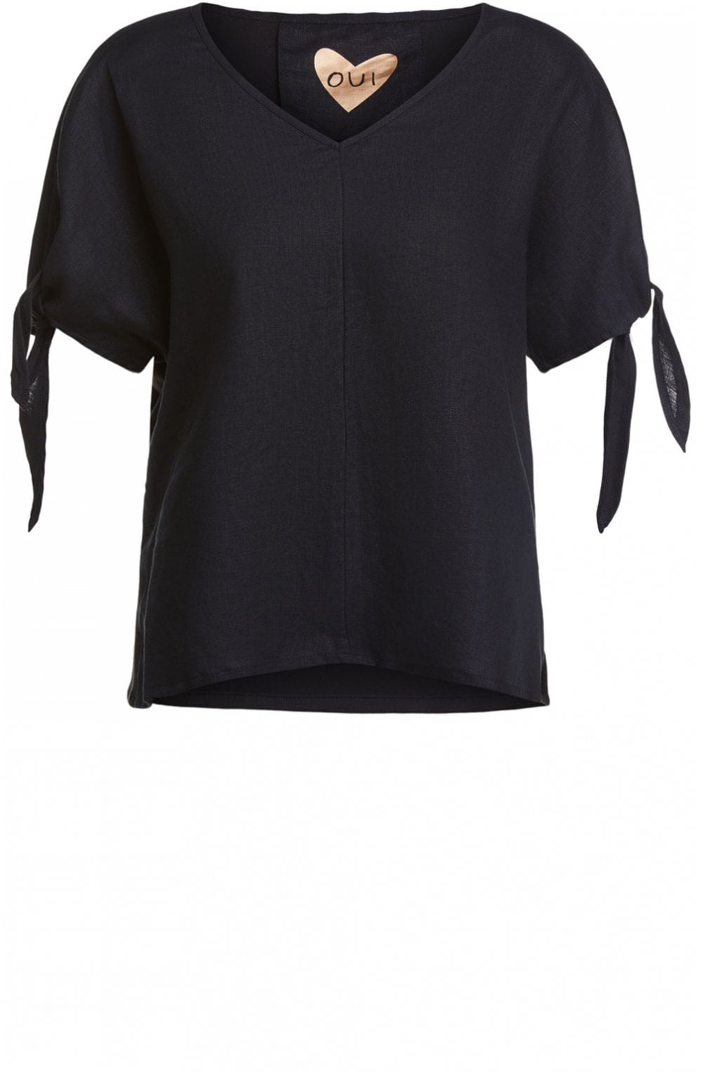 Black Linen Blouse
