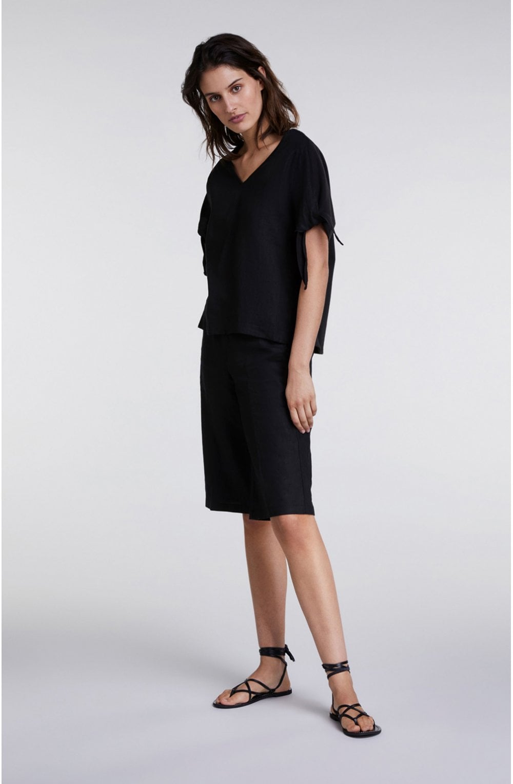Black Linen Blouse