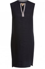 Black Linen Jewelled Detailed Dress