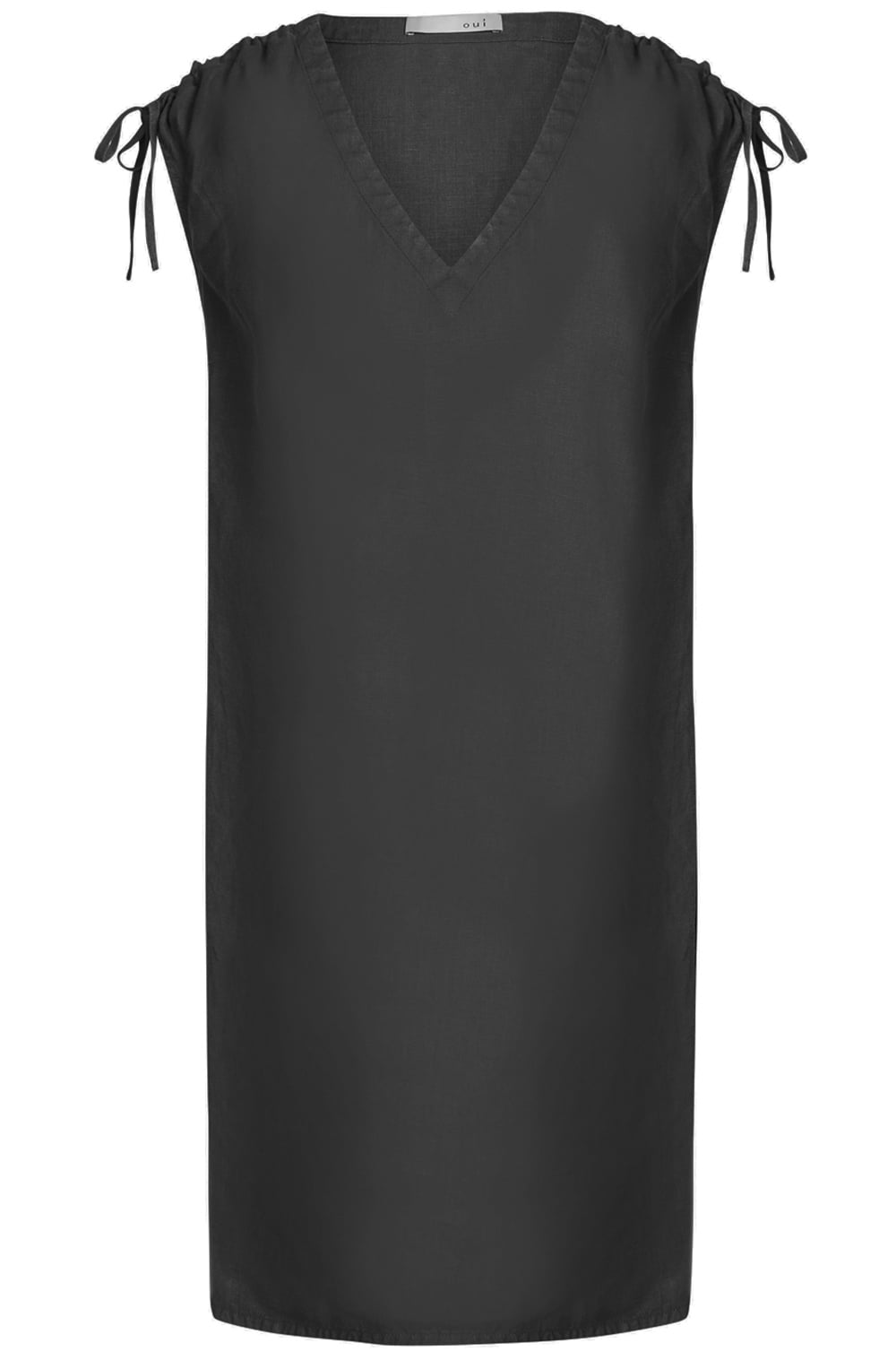 Black Linen Shift Dress